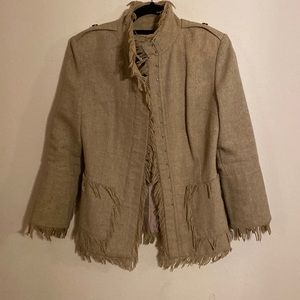 Vintage Gucci jeans tan/beige potato sack material blazer /jacket womans sizeS